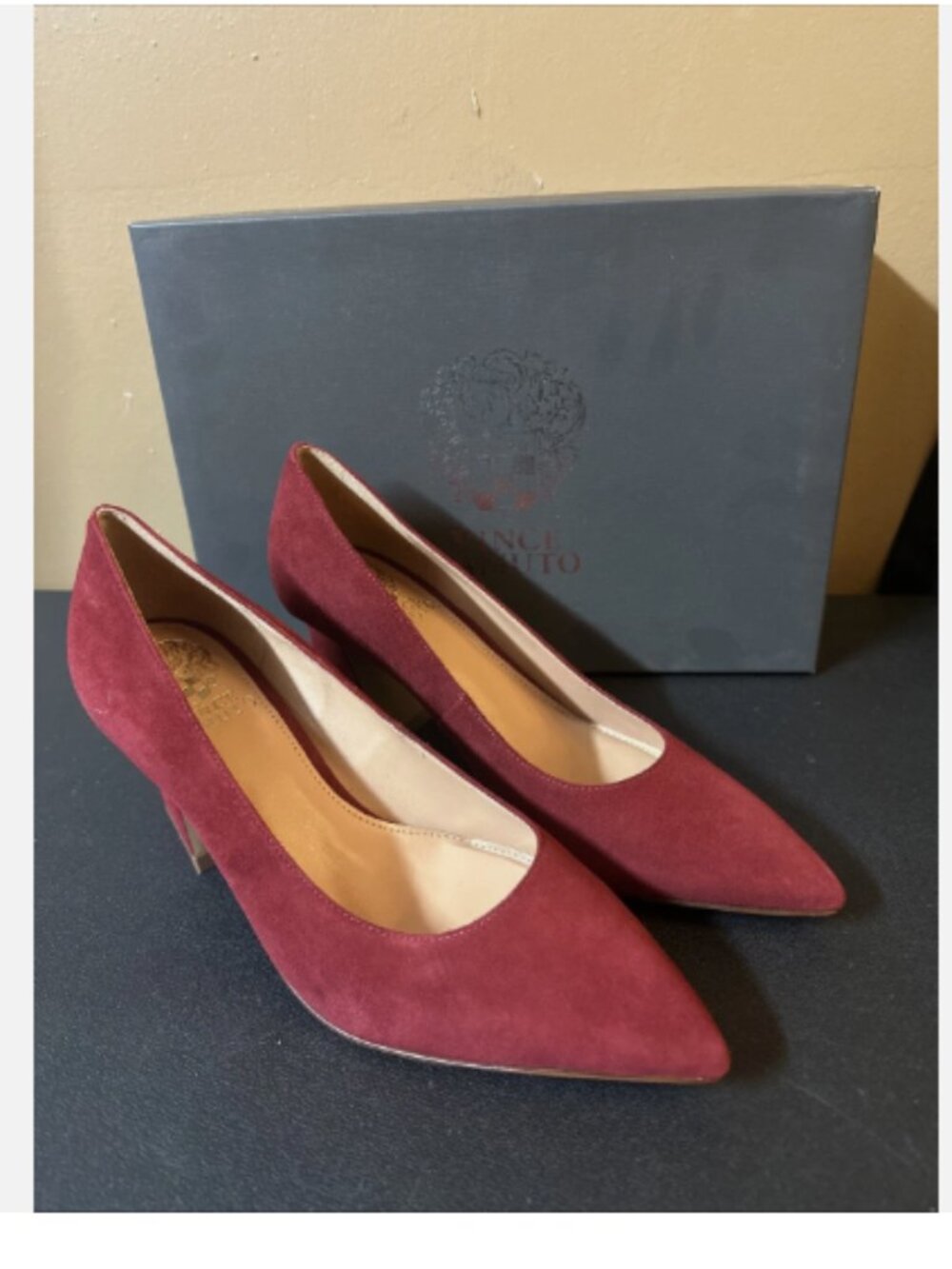 Vince Camuto Suede Pump-Halienda-Red Currant-7M-NEW-A659435
